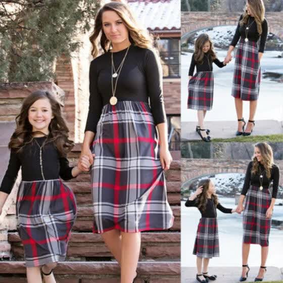 mother daughter plaid dresses