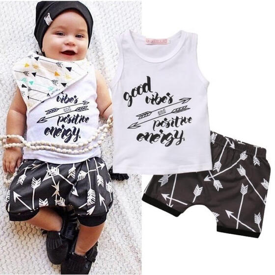 Shorts Clothes Set Outfit Newborn Toddler Baby Boy Sleeveless Vest Tops T-shirt