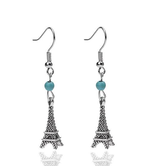 Eiffel Tower Building Ancient Silver Earrings Online Eiffel Tower Building Ancient