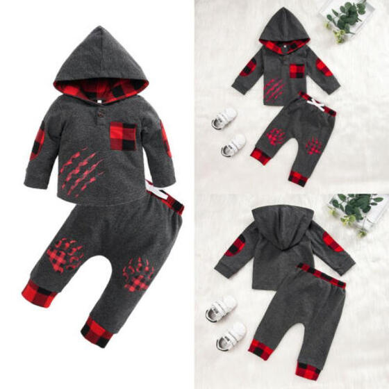 Toddler Kids Baby Girls Clothes Hooded T-shirt Tops Pants Outfits Sets Tracksuit