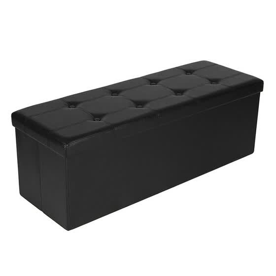 Shop Folding Storage Bench Ottoman Seat Footstool Faux Leather