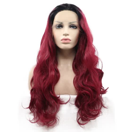 Shop Amazing Star Lace Frontal Wigs Curly Hair Red Color Heat