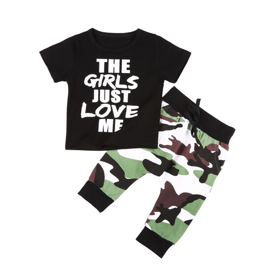 Toddler Baby Boy Summer Cloth Short Sleeve Casual T-shirt Camouflage Top Sunsuit