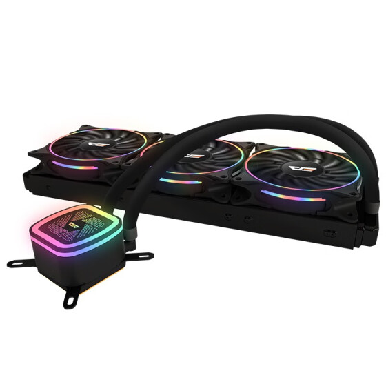 Aigo darkFlash DT240 240mm Water Liquid Cooling Cooler Radiator with 120mm LED Rainbow Lighting Case Fan CPU Cooler (DT360 (Rainbow))