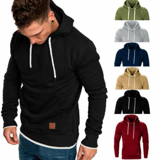 Hoodies Outwear Sweater Slim Hooded Sweatshirt Men/'s Jacket Coat Warm Winter