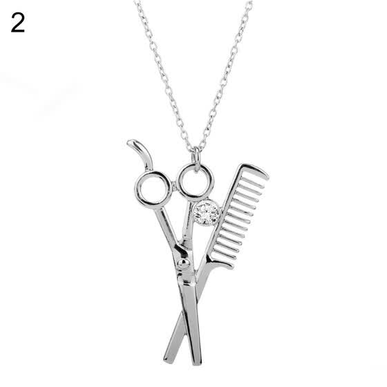 Shop Unisex Trendy Hair Stylist Rhinestone Inlaid Jewelry Scissor