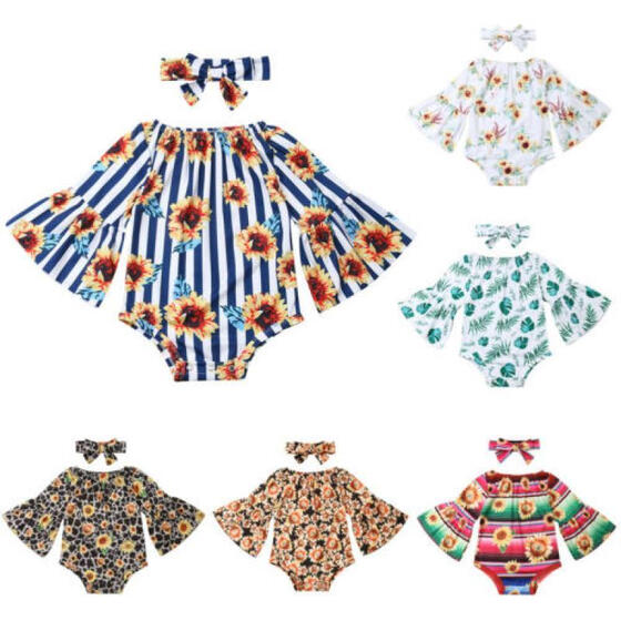 Newborn Infant Kids Baby Girl Floral Romper Jumpsuit Outfit Playsuit Clothes Set