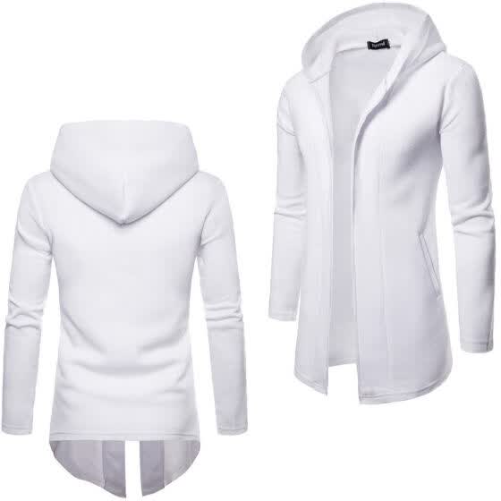 white hooded trench coat