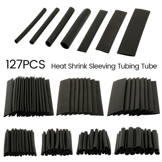 127PCS Assortment Heat Shrink Sleeve Electrical Cable Tube Tubing Wrap Wire Kit