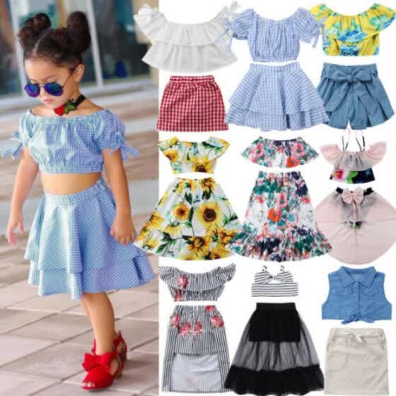 crop top with long skirt for baby girl