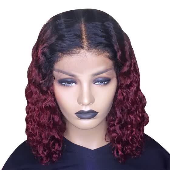 Shop Follure Black Red Curly Wave Short Wigs Fashion Sexy Lace