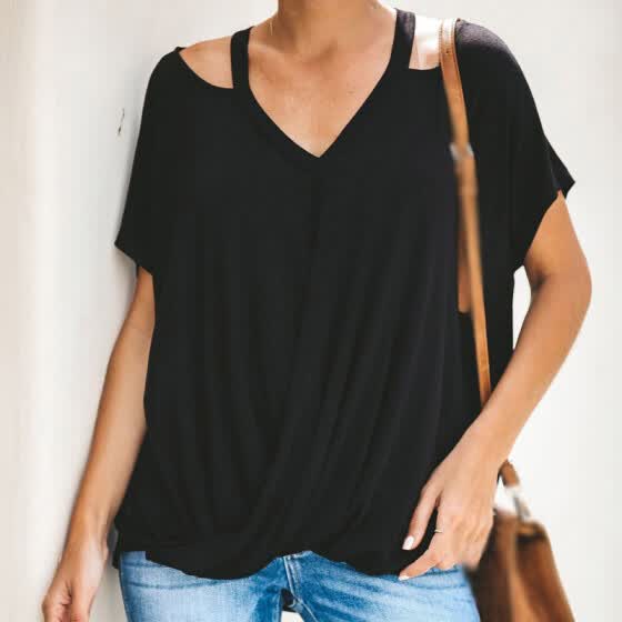 baggy v neck t shirts