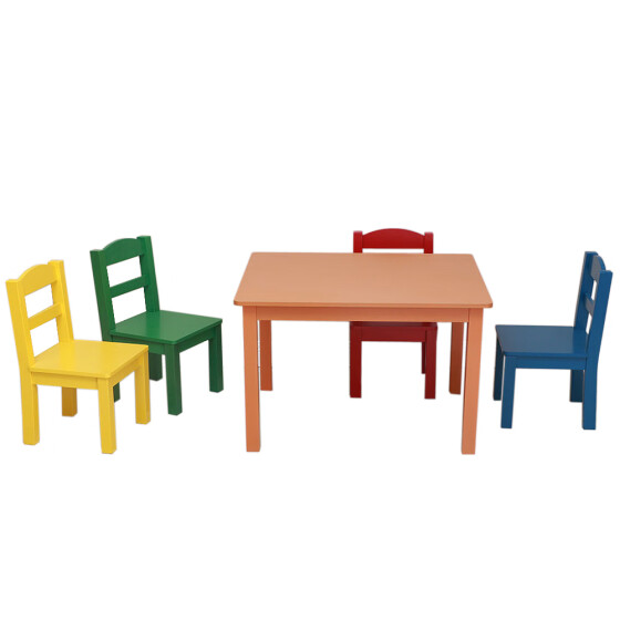 Shop Desk 4x Chairs Kids Wood Table Play Set Child Activity Desk