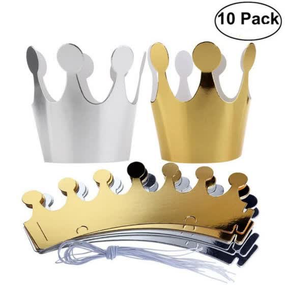 Shop 10 Pcs Kids Adult Happy Birthday Paper Hats Cap Prince
