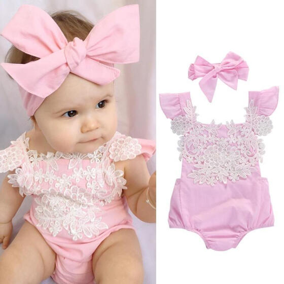Cute Newborn Baby Girl Floral Clothes Lace Tutu Bodysuit Romper Jumpsuit Sunsuit
