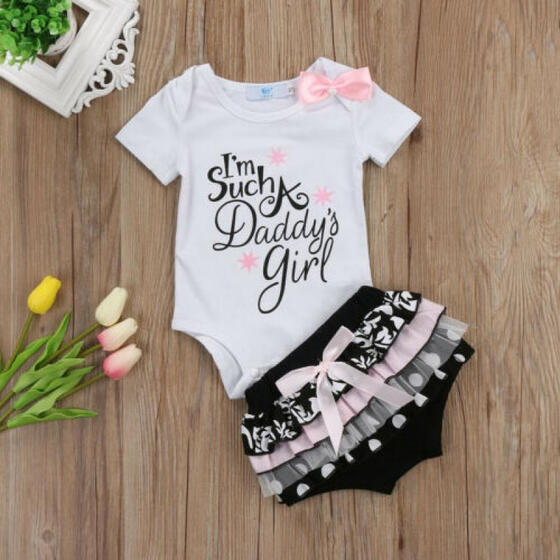 Toddler Newborn Baby Kids Girls Short Sleeve Romper T-shirt Tops Outfit Clothes