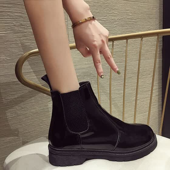 Shop Online Celebrity Fashion Martin Boot Girl British Style Street Shoot Chelsea Boot Pine Cake Thick Bottom Boots Ins Tide Online From Best Sports Footwear On Jd Com Global Site Joybuy Com