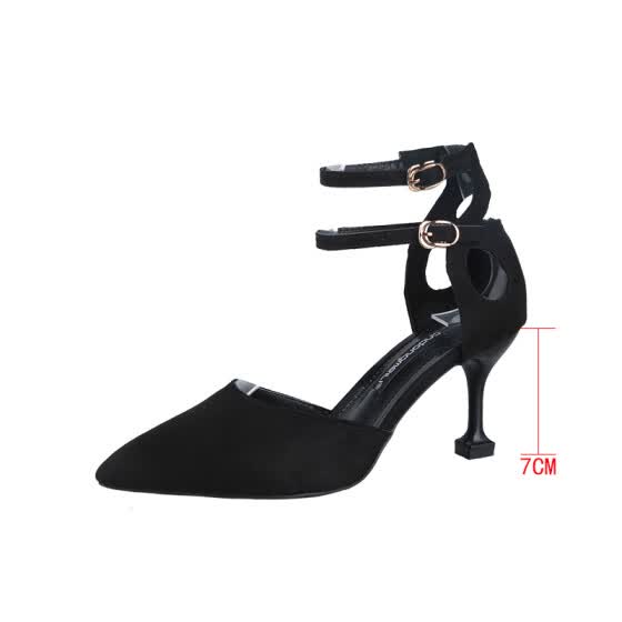 Shop Spring Pointed High Heeled Shoes For Girls With Thin Heels And Black Single Shoes For Girls With Medium Heels Online From Best Sports Footwear On Jd Com Global Site Joybuy Com