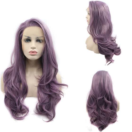 Shop Follure New Women S Fashion Wig Purple Synthetic Hair Long