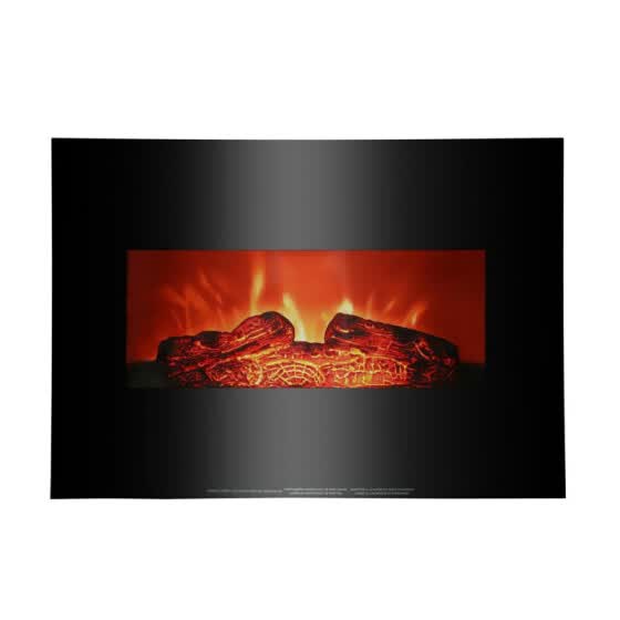 Shop 26 Wall Mount Electric Fireplace Glass Firestone Black