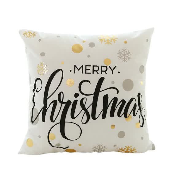 Shop Christmas Gold Foil Printed Pillow Case Car Sofa Cushion