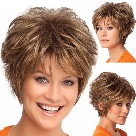 Shop Follure Fashion Wig Short Haircut Curly Color