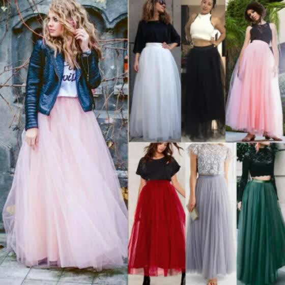 maxi tulle mesh skirt