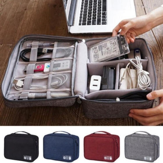Electronics Accessories Travel Organizer Storage Hand Bag Cable USB Drive Case