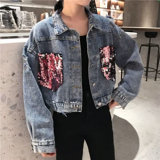 short sleeve sequin jacket