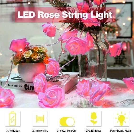 Shop Led Rose String Light With 2 Modes 2 5 Meter Length 20