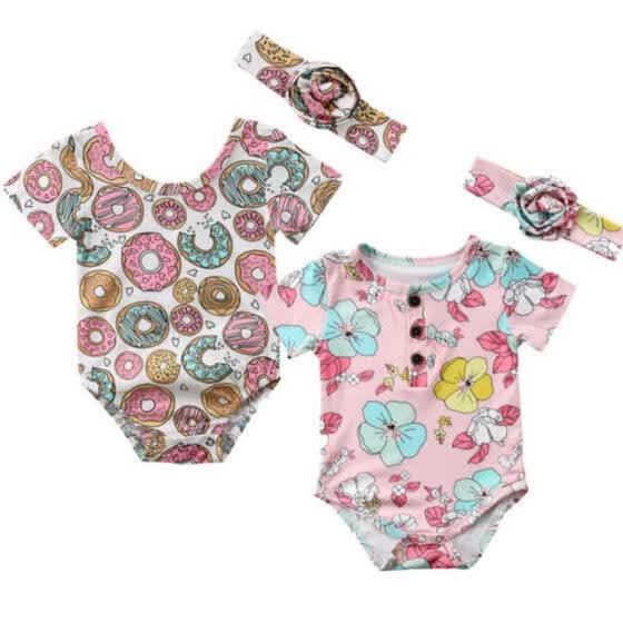 donut romper baby girl