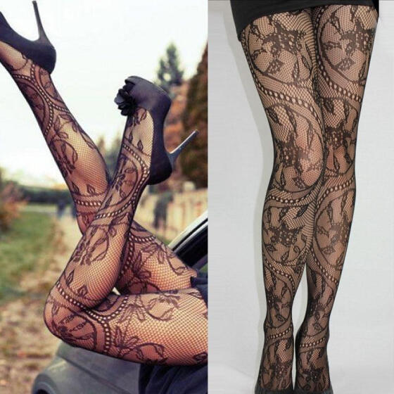 Women/'s Black Mesh Fishnet Net Pattern Pantyhose Tights Stockings Socks Fashion
