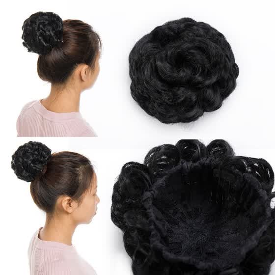 Shop Messy Hair Bun Chignons Synthetic Hair Extensions Wavy Updo