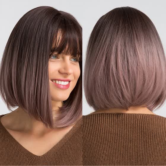 Shop Follure Purple Medium Length Bobo Straight Hair Heat