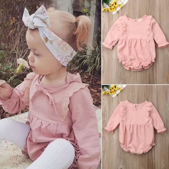 long sleeve lace romper baby