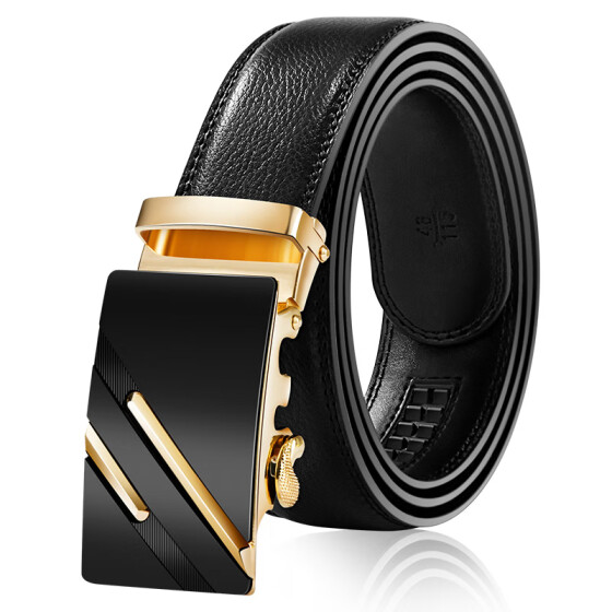 Men's Solid Pattern No Buckle Belt Strap Pu Leather For Automatic Buckle