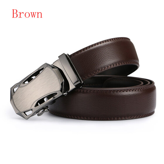 Men/'s Genuine Leather Belts Automatic Buckle Fashion belt Black Brown 110-130cm