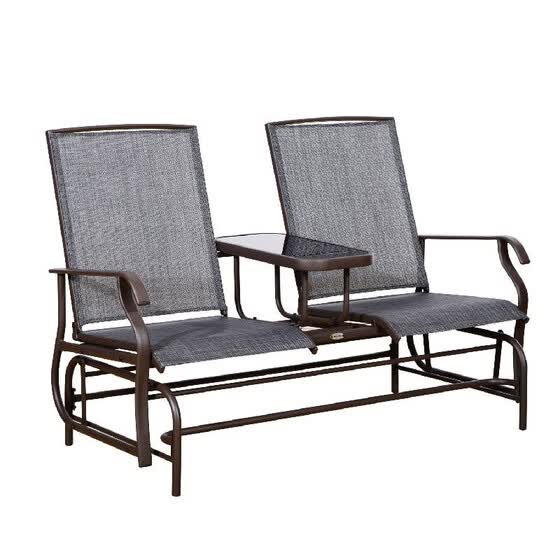 2 Person Outdoor Mesh Fabric Patio Double Glider Chair W Mesh Fabric Patio Double Glider Chair