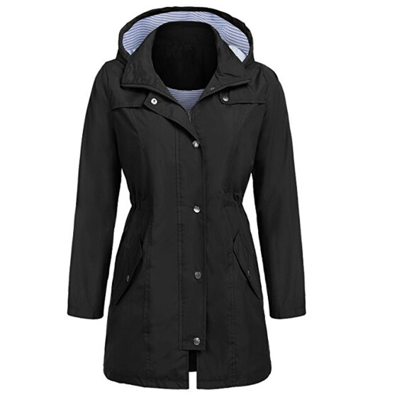 Women Rain Jacket Outdoor Outerwear Hoodie Waterproof Hooded Raincoat Windproof