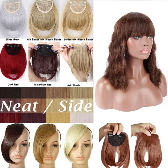 Shop 9 Bangs Clip In Hair Extensions Front Neat Bang Fringe One