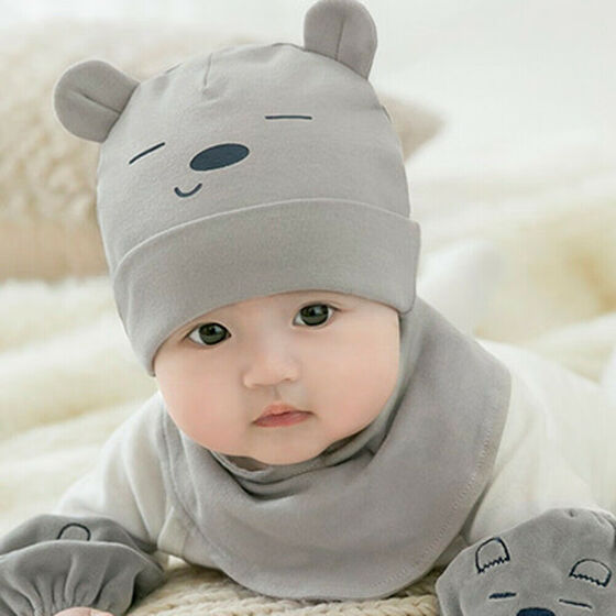 Cute Baby Toddler Kids Boys Girls Cotton Star Hat Cap Beanie Scarf Warp Set