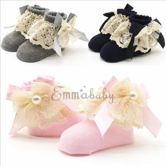 New Baby Lace Sock Girls Tiny Newborn Spanish Knitted Cotton Blend Ankle Socks