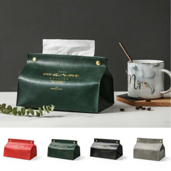 PU Leather Tissue Box Cover Home Table Car Napkin Case Holder Storage Organizer