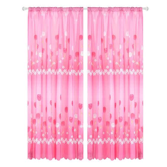 Shop Plain Horizontal Strip Tulip Print Window Blinds Drapes