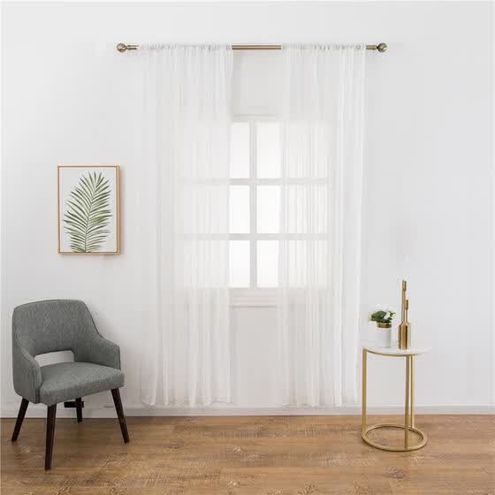 Shop Modern Pure Sheer Linen Tulle Curtains Living Room Bedroom