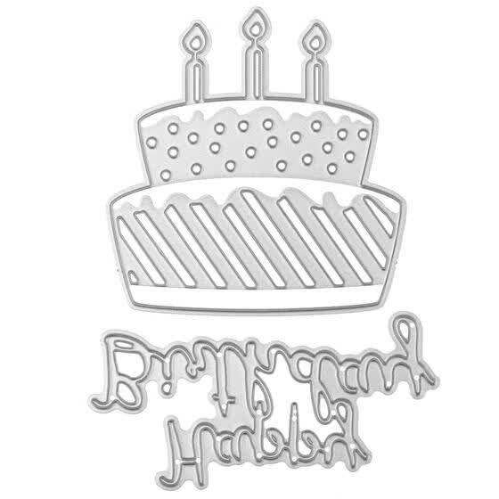happy Birthday Cake Candle Metal Cutting Dies Stencils Scrapbooking Paper Cards