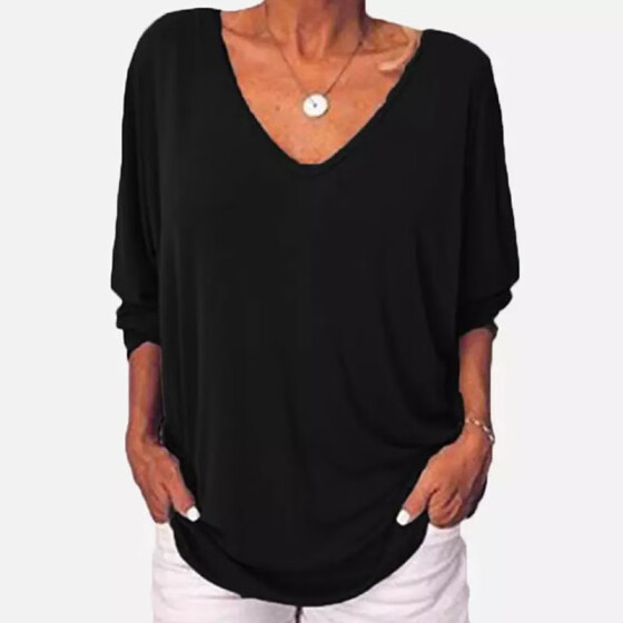 Women Cold Shoulder Blouse T-Shirt Long Sleeve Plain Ladies Casual Loose Tops~JP