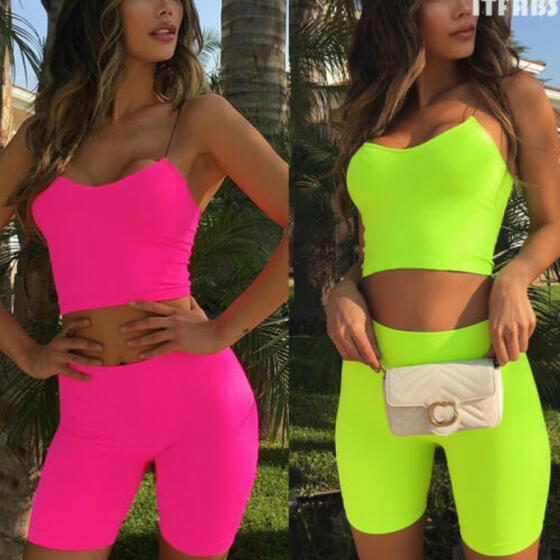 2Pcs Women Sports Yoga Set Gym Running Fitness Clothing Workout Vest Top /& Pants