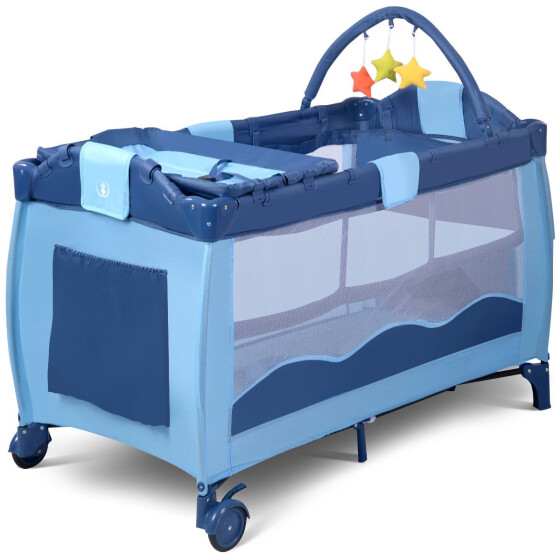 blue bassinet