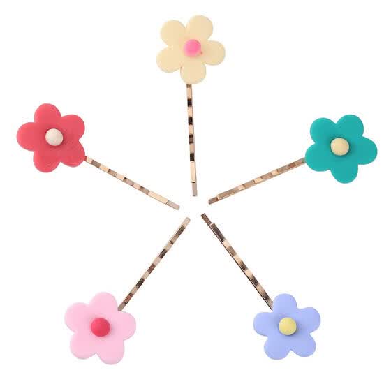 Shop Soft Pottery Flower Hair Clips Candy Hairpins Girl Sweet